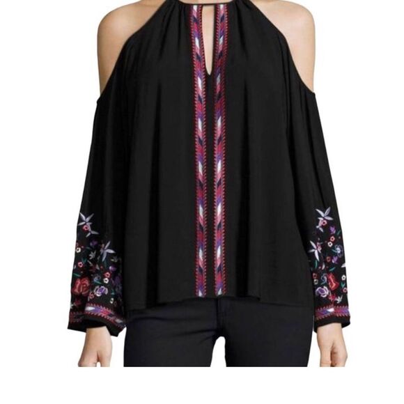 Parker Tops - Parker Adelise Embroidered Cold Shoulder Top